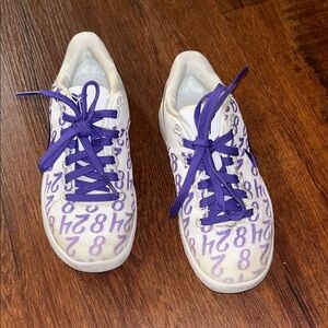 Boys Size 11 Nike Purple and White Kobe’s